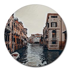 Water Way In Venice Round Mousepad by ConteMonfrey