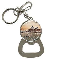 Boat In Venice San Mark`s Basilica - Italian Tour Vintage Bottle Opener Key Chain by ConteMonfrey