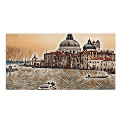 Boat In Venice San Mark`s Basilica - Italian Tour Vintage Satin Shawl 45  X 80  by ConteMonfrey