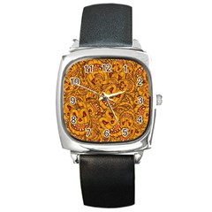 Halloween Background Halloween Texture October Square Metal Watch by Wegoenart