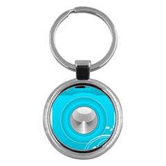 Blue Washing Machine, Electronics Key Chain (round)