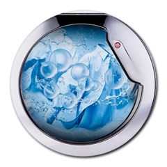 Silver Framed Washing Machine Animated Round Mousepad