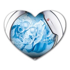 Silver Framed Washing Machine Animated Heart Mousepad