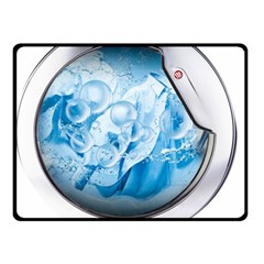 Silver Framed Washing Machine Animated Double Sided Fleece Blanket (Small) 