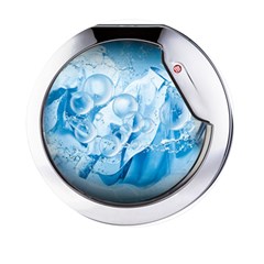 Silver Framed Washing Machine Animated Mini Round Pill Box (Pack of 5)