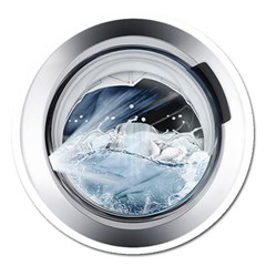 Gray Washing Machine Illustration Magnet 5  (round)