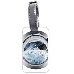 Gray Washing Machine Illustration Luggage Tag (one Side) by Jancukart