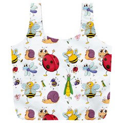 Cute Cartoon Insects Seamless Background Full Print Recycle Bag (xxl) by Jancukart