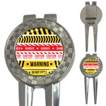 Yellow Black Warning Line 3-in-1 Golf Divots Front