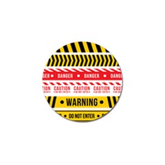 Yellow Black Warning Line Golf Ball Marker by Jancukart