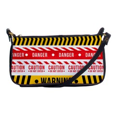 Yellow Black Warning Line Shoulder Clutch Bag by Jancukart