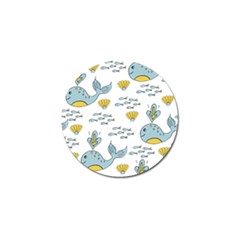 Cartoon Whale Seamless Background Pattern Golf Ball Marker (10 Pack) by Jancukart