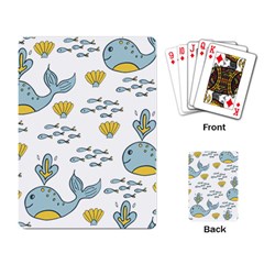 Cartoon Whale Seamless Background Pattern Playing Cards Single Design (rectangle) by Jancukart