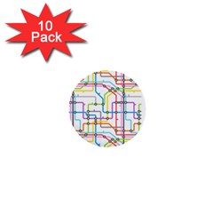 Tube Map Seamless Pattern 1  Mini Buttons (10 Pack) 