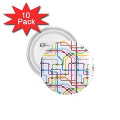 Tube Map Seamless Pattern 1 75  Buttons (10 Pack)