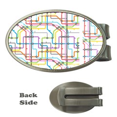 Tube Map Seamless Pattern Money Clips (oval) 