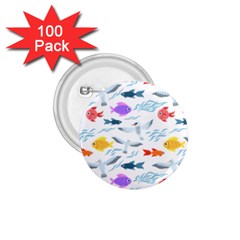 Animal Fish Bird Animals Ocean Pattern 1 75  Buttons (100 Pack) 