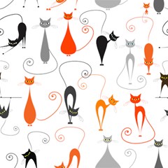 Cartoon Cat Seamless Pattern Graphic Play Mat (square) by Jancukart