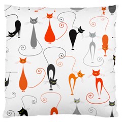 Cartoon Cat Seamless Pattern Graphic Large Flano Cushion Case (two Sides) by Jancukart
