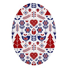 Scandinavian Folk Seamless Pattern Ornament (oval)