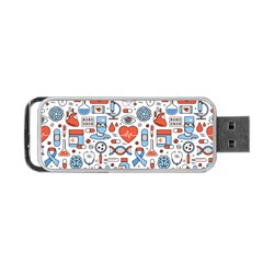 Medical Icons Square Seamless Pattern Portable Usb Flash (one Side) by Jancukart