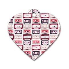 Cassettes Seamless Pattern Dog Tag Heart (two Sides) by Jancukart