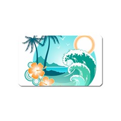 Paradise Heaven Holiday Beach Orange Ocean Magnet (name Card)