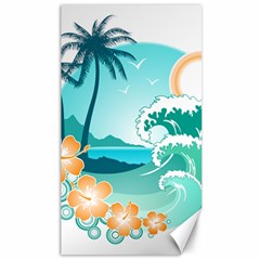 Paradise Heaven Holiday Beach Orange Ocean Canvas 40  X 72  by Jancukart