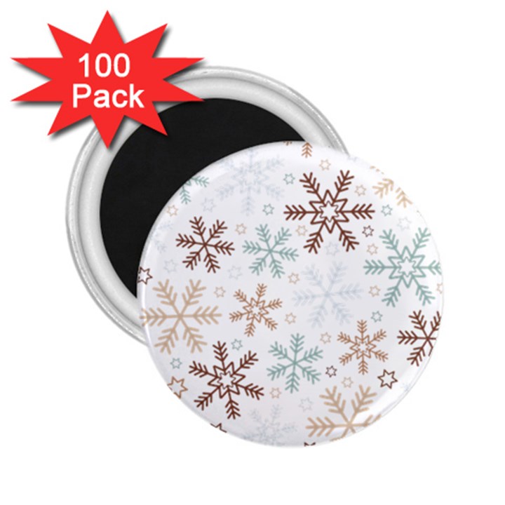 Christmas Background With Snowflake And Star Seamless Pattern 2.25  Magnets (100 pack) 