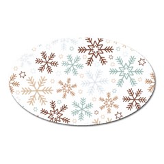 Christmas Background With Snowflake And Star Seamless Pattern Oval Magnet