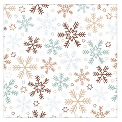 Christmas Background With Snowflake And Star Seamless Pattern Square Satin Scarf (36  X 36 )