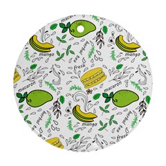 Hamburger With Fruits Seamless Pattern Ornament (round)