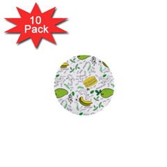 Hamburger With Fruits Seamless Pattern 1  Mini Buttons (10 Pack) 