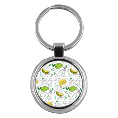 Hamburger With Fruits Seamless Pattern Key Chain (round)