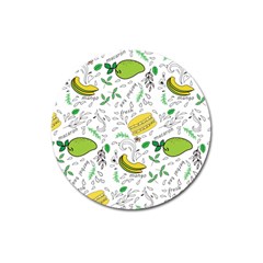 Hamburger With Fruits Seamless Pattern Magnet 3  (round)