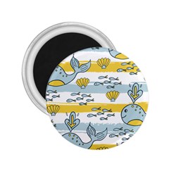 Cartoon Whale Seamless Background 2 25  Magnets