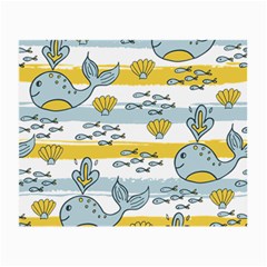 Cartoon Whale Seamless Background Small Glasses Cloth (2 Sides) by Jancukart