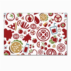 Pizza Seamless Pattern Background Postcard 4 x 6  (pkg Of 10) by Jancukart