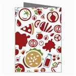 Pizza Seamless Pattern Background Greeting Card Right