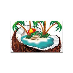 Coconut And Holiday Beach Food Sticker (rectangular) by Jancukart