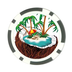 Coconut And Holiday Beach Food Poker Chip Card Guard by Jancukart