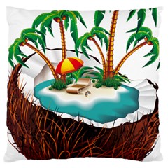 Coconut And Holiday Beach Food Large Cushion Case (one Side) by Jancukart