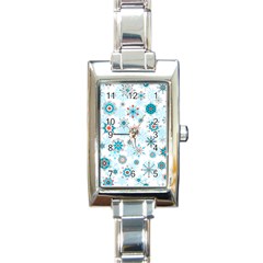 Beautifule Snowflake Decorative Pattern Seamless Rectangle Italian Charm Watch