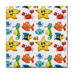 Fish Ocean Water Sea Life Seamless Background Tile Coaster