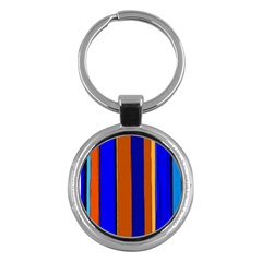 Abstract Blue And Orange 930 Key Chain (round) by KorokStudios