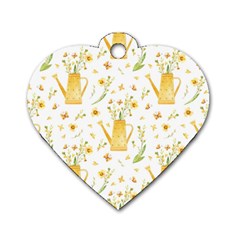 Easter Garden   Dog Tag Heart (two Sides) by ConteMonfrey