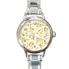 Cute Rabbits - Easter Spirit  Round Italian Charm Watch by ConteMonfrey