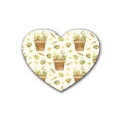 Plant Pot Easter Rubber Coaster (heart) by ConteMonfrey