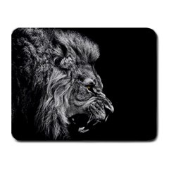 Roar Angry Male Lion Black Small Mousepad by danenraven