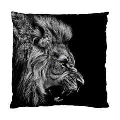 Roar Angry Male Lion Black Standard Cushion Case (two Sides) by danenraven